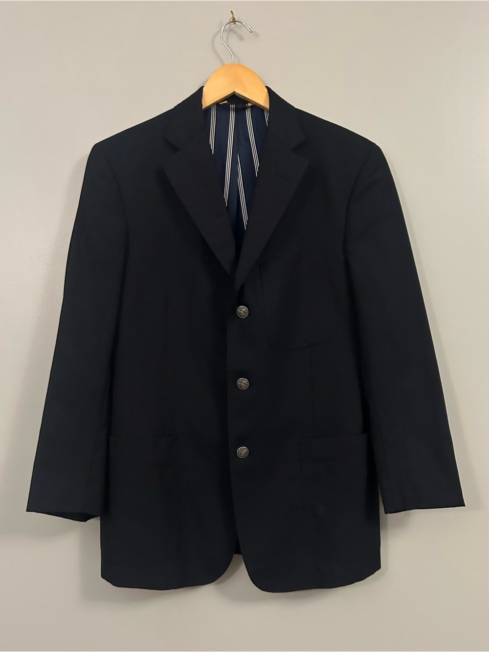 Brooks Brothers Loro Piana Navy Men's Three-Button Blazer 38S